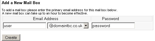 Insert the email address into the correct box and the password for the email account