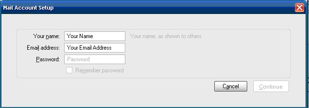 Enter your name, email address and password